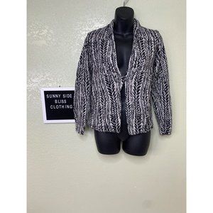 Nic+Zoe Open Front Black & Gray Cardigan Blazer Size Petite